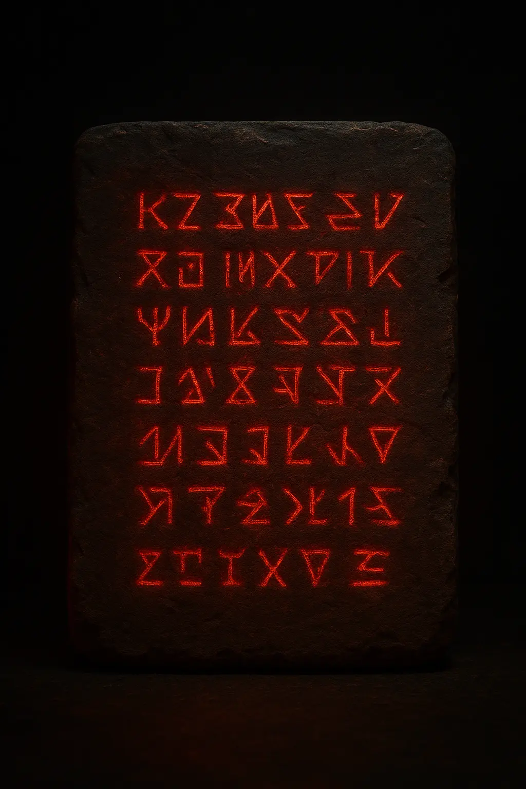 A series of Sith-like runes depicting the usage protocol.